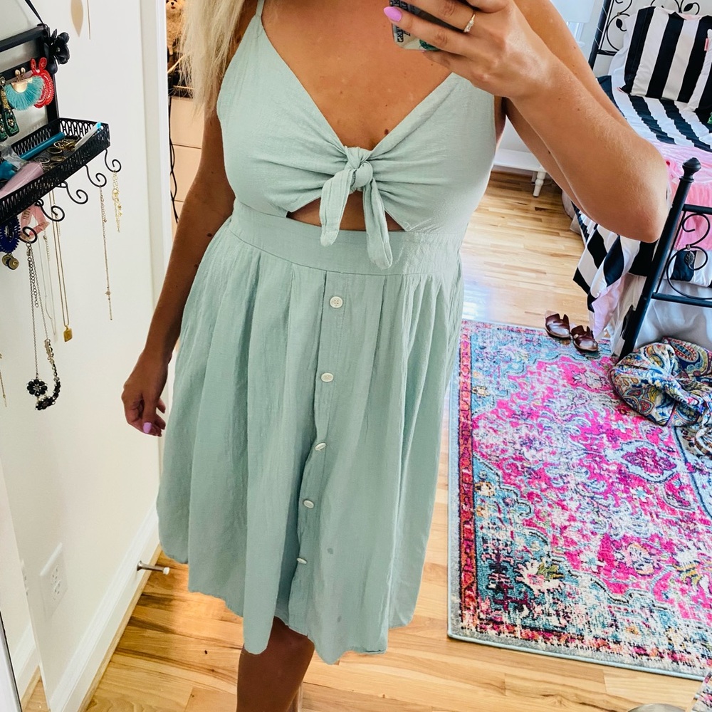 Tie front midi dress